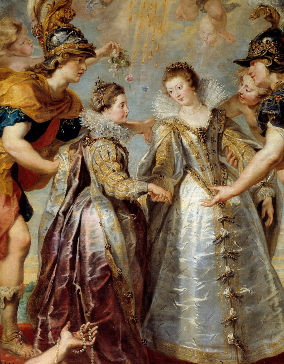 Udveksling af de to prinsesser af Frankrig og Spanien på Bidassoa-floden i Hendaye, 9/11/1615 Allegorisk fremstilling af ægteskabet mellem Anne af Østrig og Ludvig XIII på den ene side mellem Isabella af Frankrig (1602-1644) og Filip IV på den anden af Peter Paul Rubens