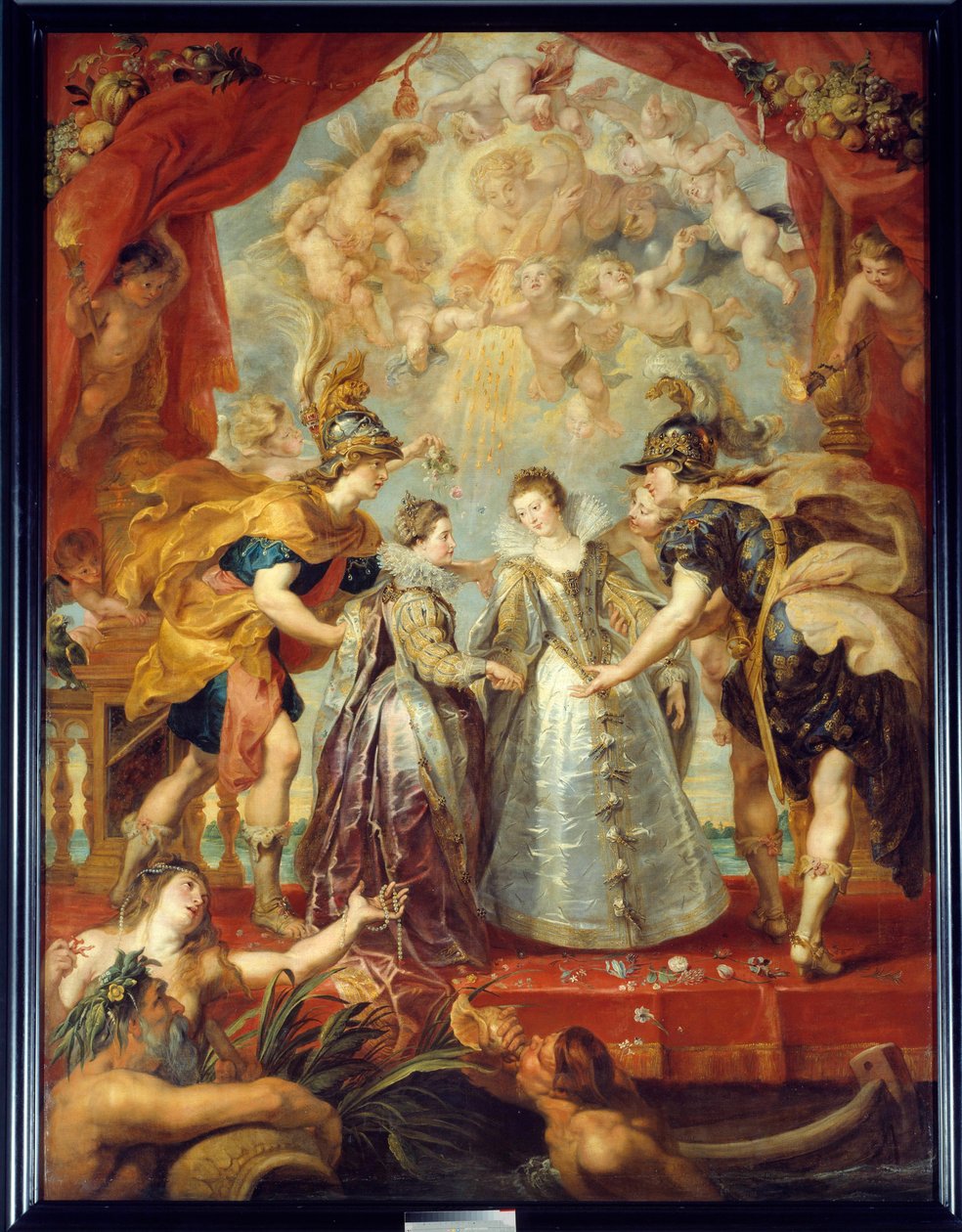 Udveksling af de to prinsesser af Frankrig og Spanien på Bidassoa-floden i Hendaye, 9/11/1615 Allegorisk fremstilling af ægteskabet mellem Anne af Østrig og Ludvig XIII på den ene side mellem Isabella af Frankrig (1602-1644) og Filip IV på den anden af Peter Paul Rubens