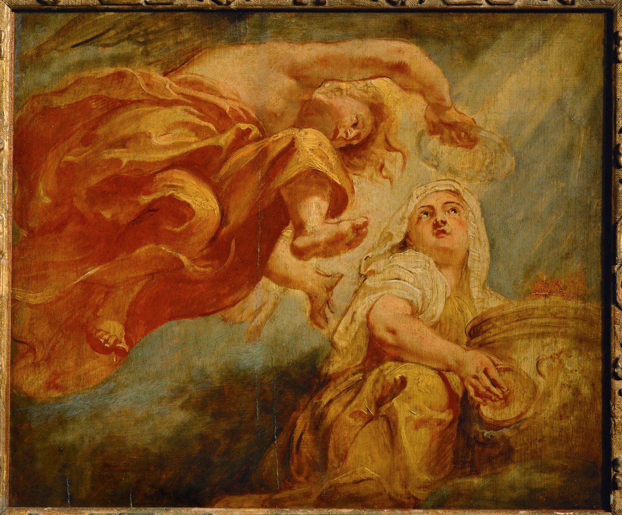 Geniets krone på værket Religion af Peter Paul Rubens