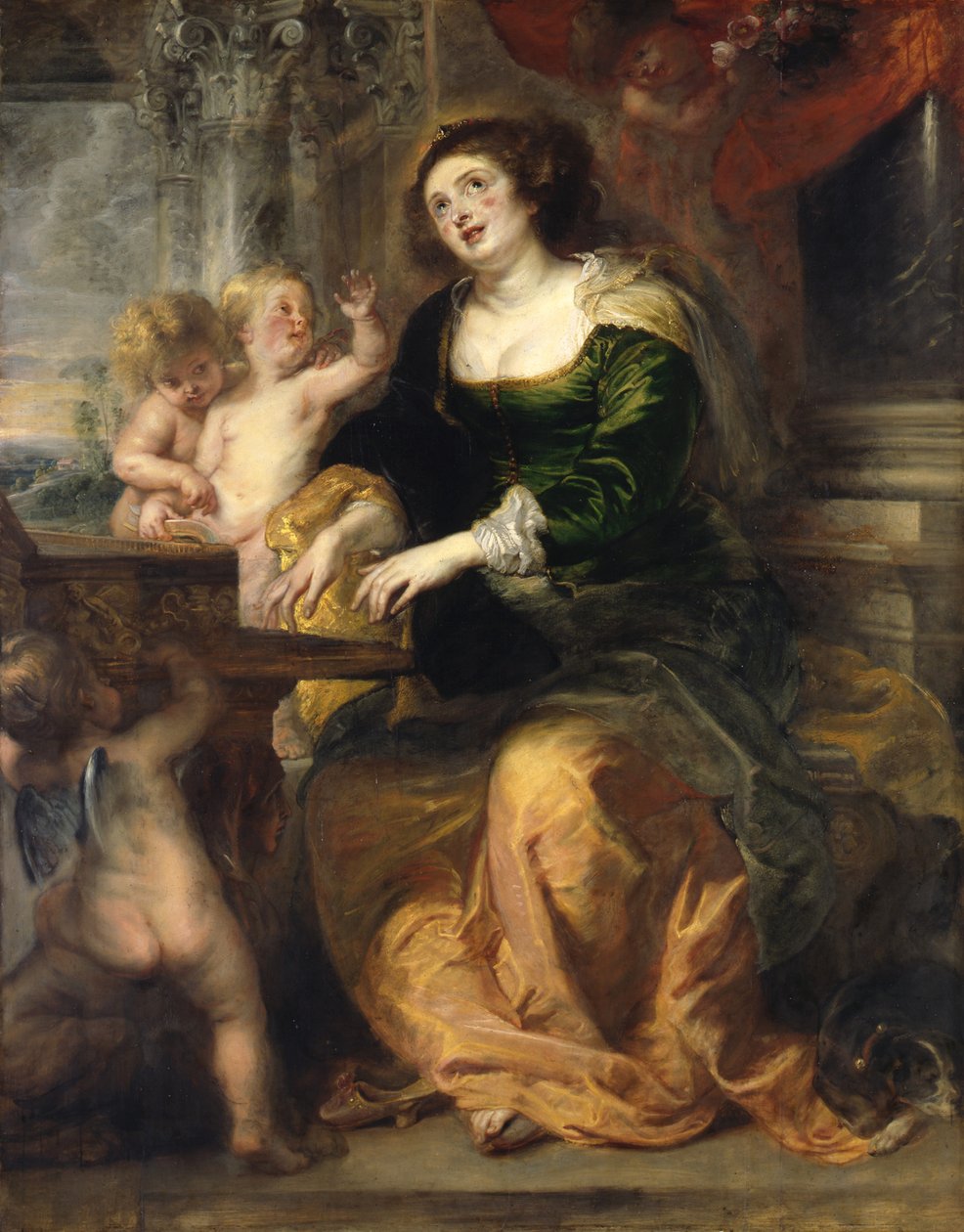 Tysk: Die Heilige Cäcilie Sankt Cecilia spiller den jomfruelige af Peter Paul Rubens