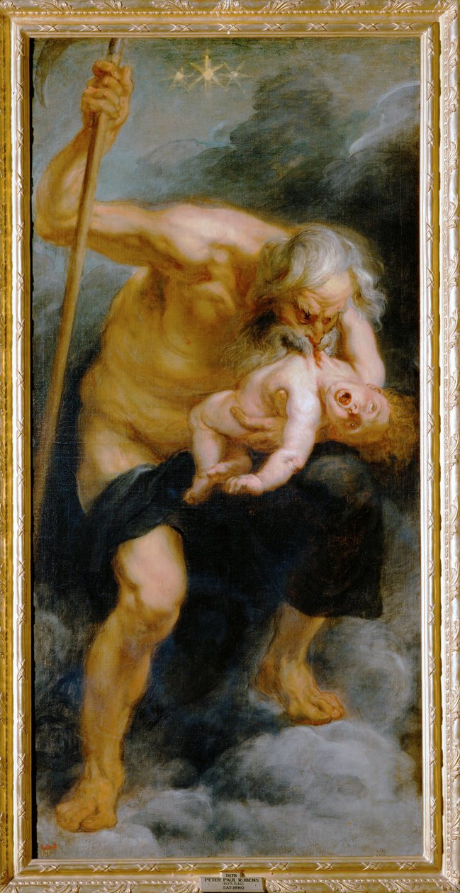 Gud Saturn fortærer sin søn (maleri på lærred) af Peter Paul Rubens