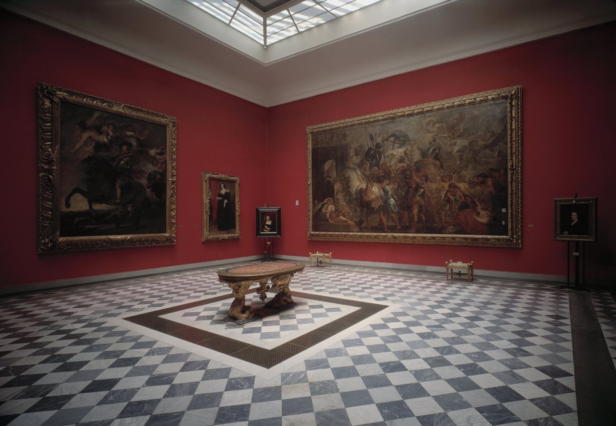 Museets sal, der præsenterer Henri IV i slaget ved Ivry og Henry IV