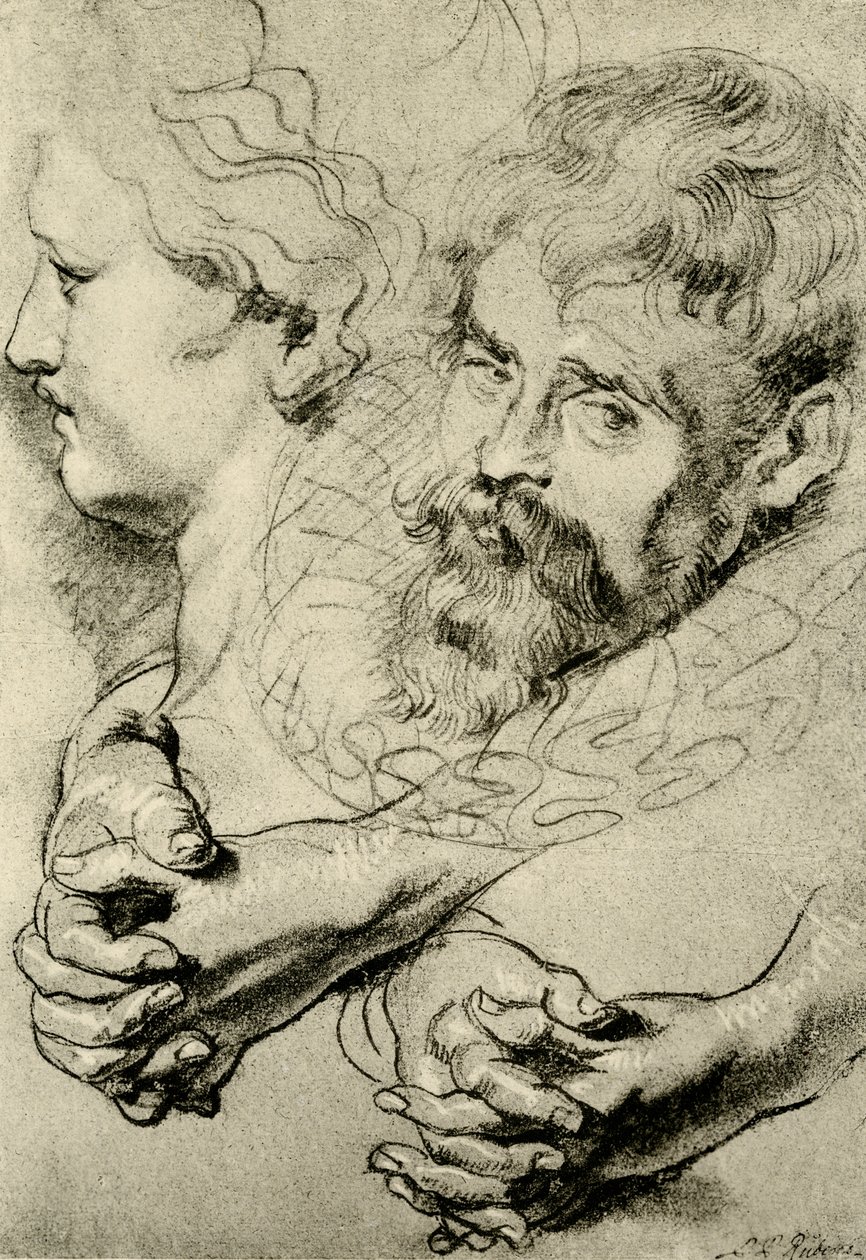 Hoved- og håndstudier af Peter Paul Rubens