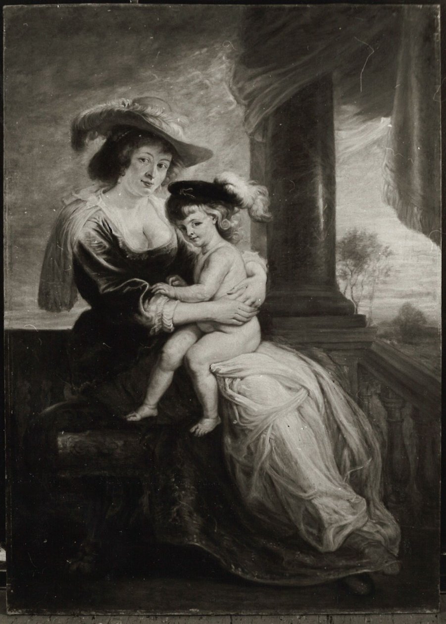 Helene Fourment og sønnen Frans (kopi efter) af Peter Paul Rubens