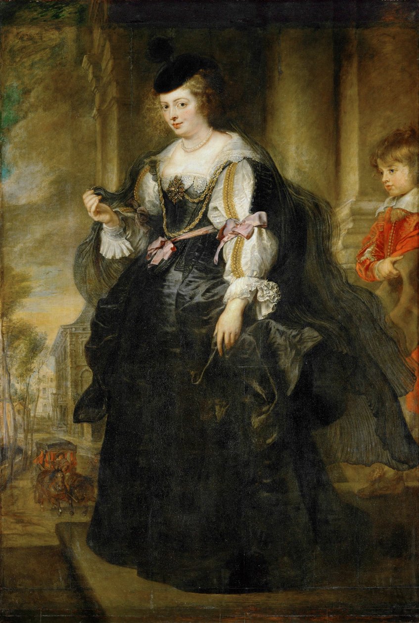 Helene Fourment med vogn (maleri på træ) af Peter Paul Rubens