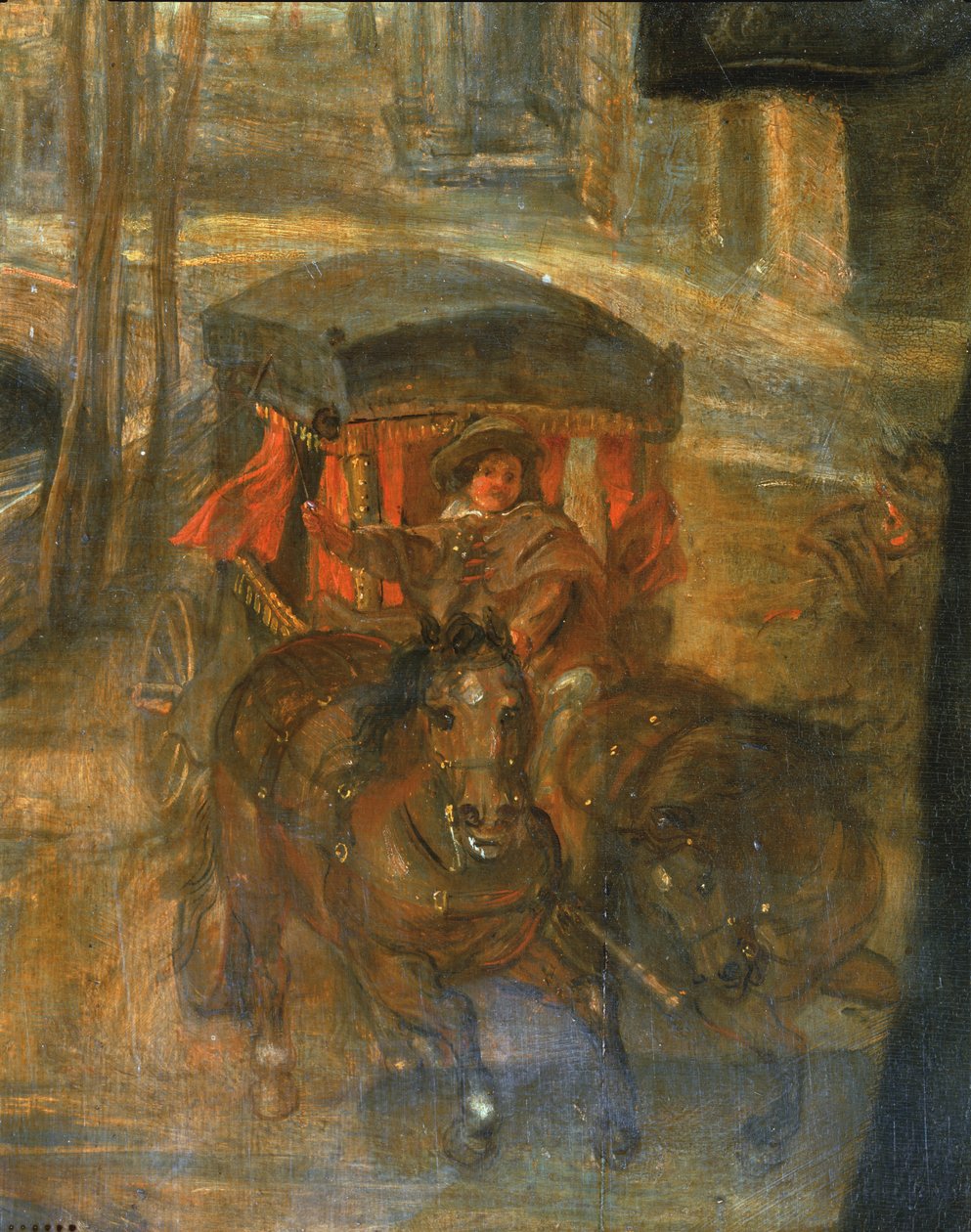 Helene Fourment med vogn (maleri på træ) af Peter Paul Rubens