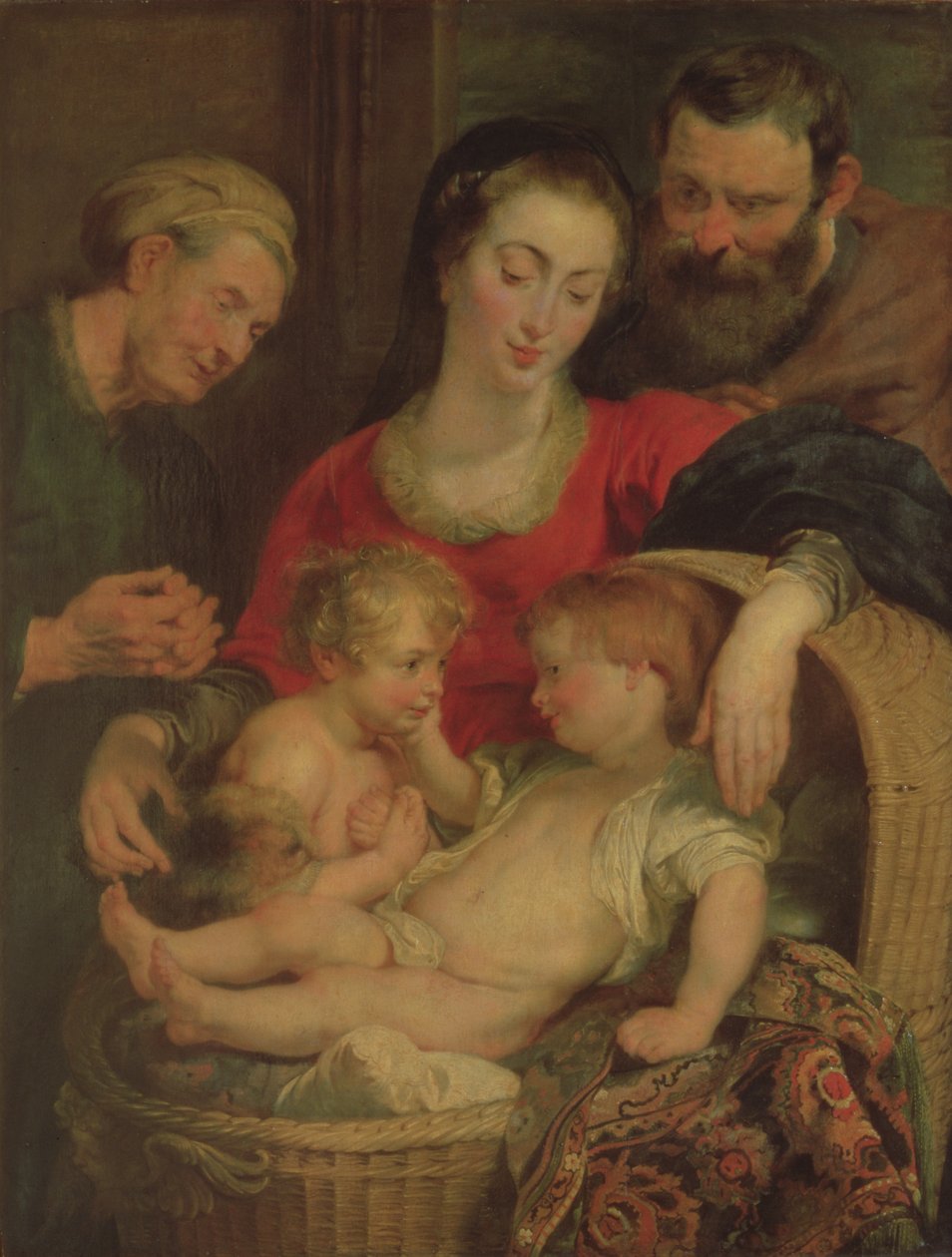 Den hellige familie i kurven (panel) af Peter Paul Rubens