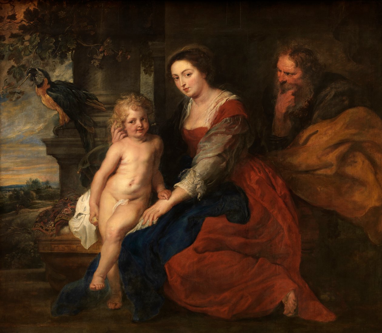 Hellig familie med en papegøje af Peter Paul Rubens