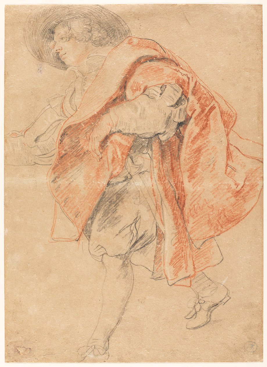En ung mand, der går ned ad en trappe af Peter Paul Rubens