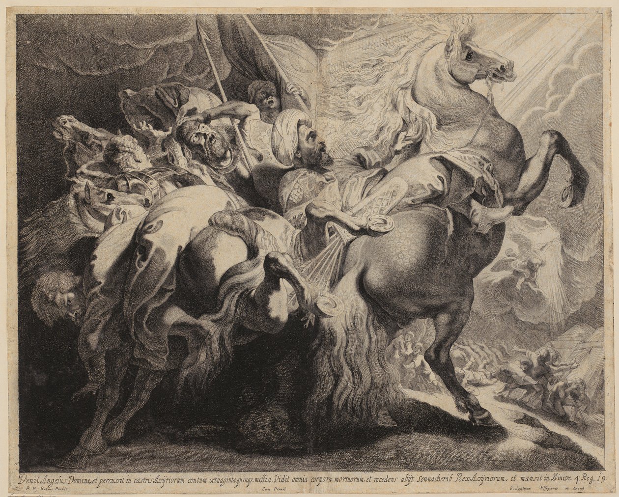 Sanherib, konge af det assyriske rige, falder af hesten af Peter Paul Rubens
