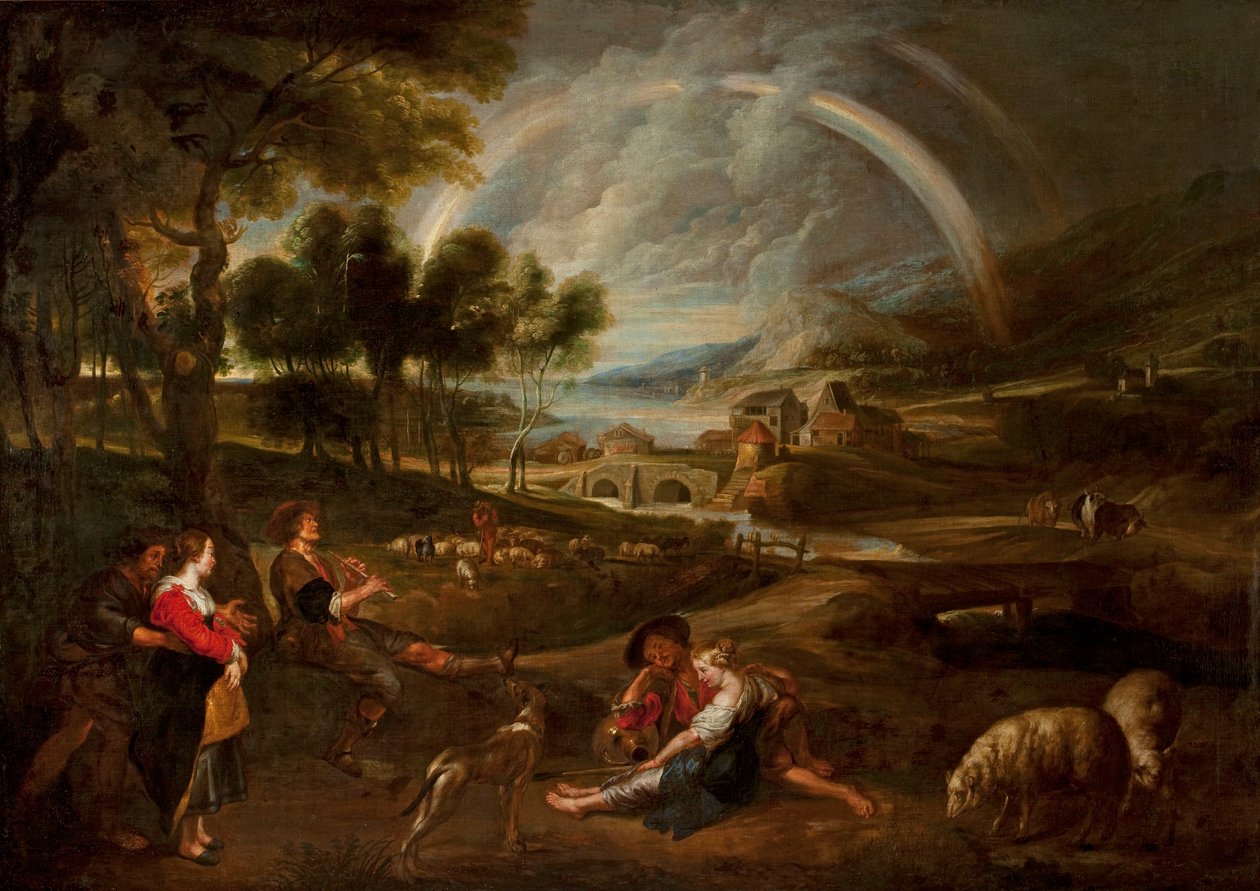 Landskab med regnbue af Peter Paul Rubens