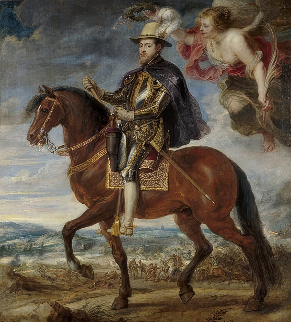 Kong Filip II af Spanien (1527-1598) til hest. 1628 af Peter Paul Rubens