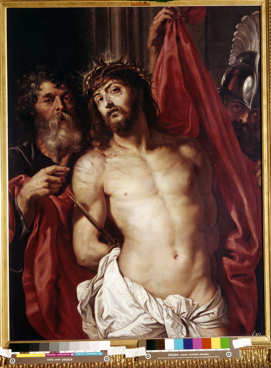 Tornekrone, Ecce Homo (Tornekrone, Ecce Homo). Maleri af Peter Paul (Pierre-Paul) Rubens (eller Peter Paul eller Petrus Paulus) (1577-1640)). Olie på træ af Peter Paul Rubens