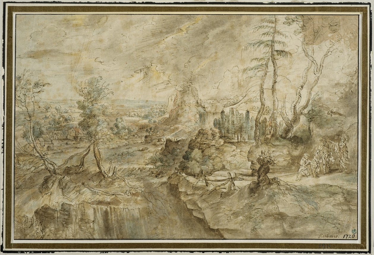 Landskab med Filemon og Baucis af Peter Paul Rubens