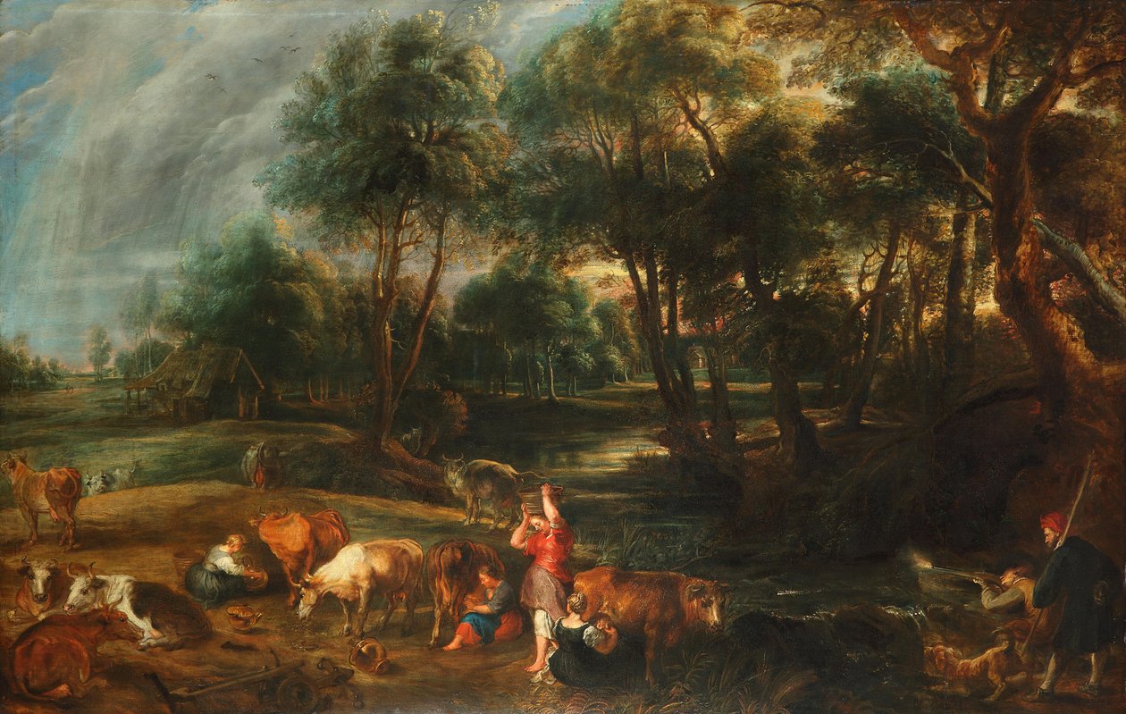 Landskab med køer og andejægere af Peter Paul Rubens