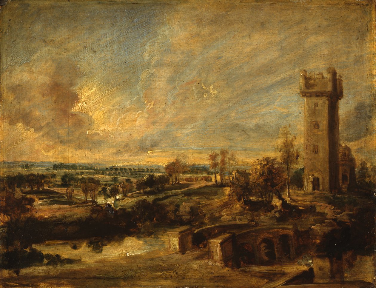 Landskab med tårn af Peter Paul Rubens