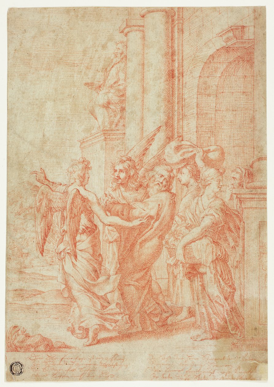 Lot og hans familie ledte ud af Sodoma af Peter Paul Rubens