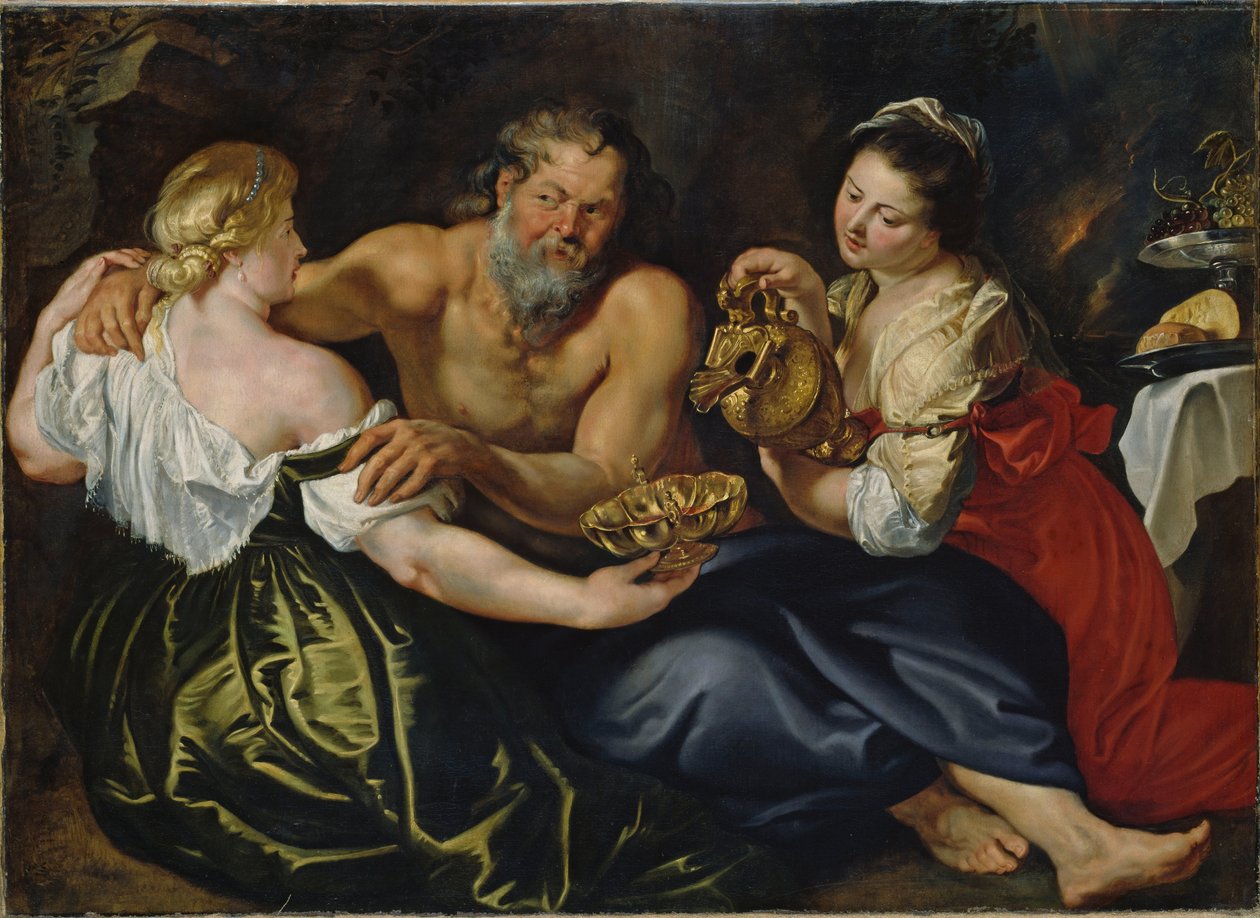 Lot og hans døtre i en klippegrotte af Peter Paul Rubens