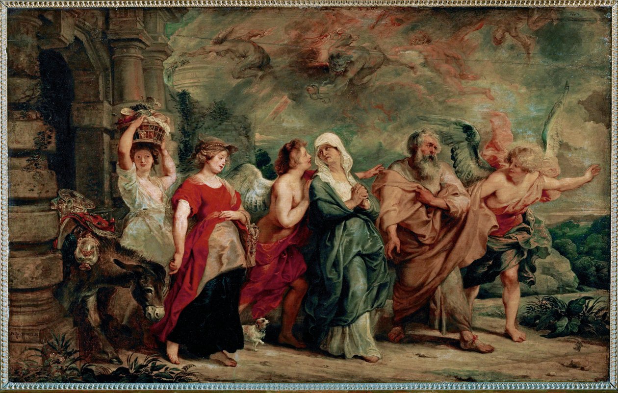 Lot og hans familie forlader Sodoma af Peter Paul Rubens
