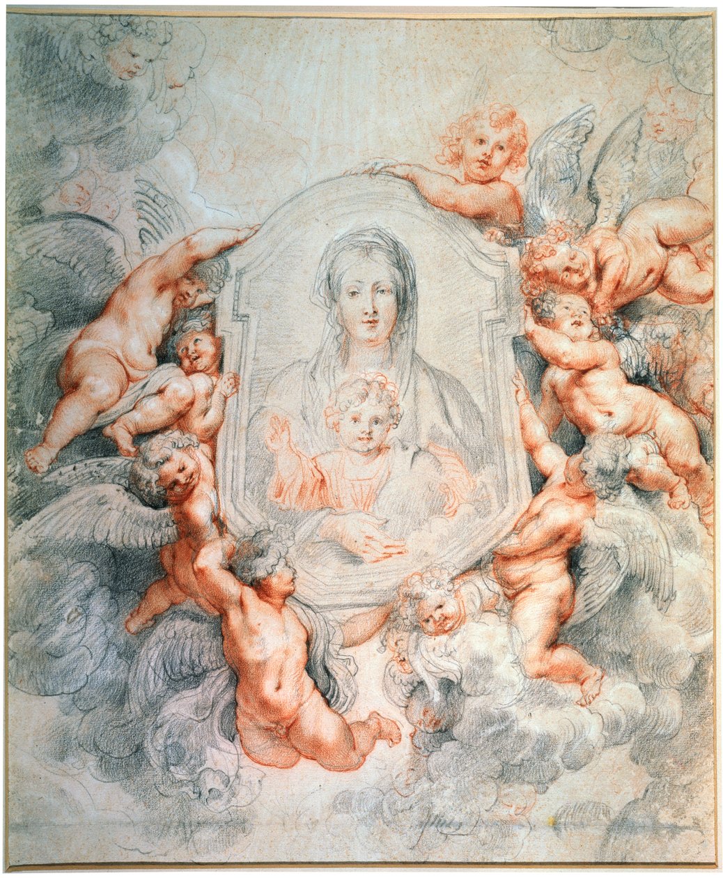 Madonna tilbedt af englene Madonna della Vallicella, 1608. af Peter Paul Rubens