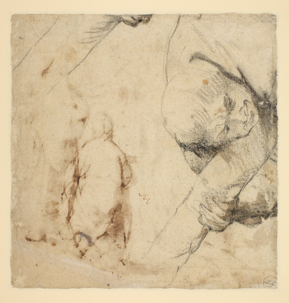 Mand, der holder et skaft af korset af Peter Paul Rubens