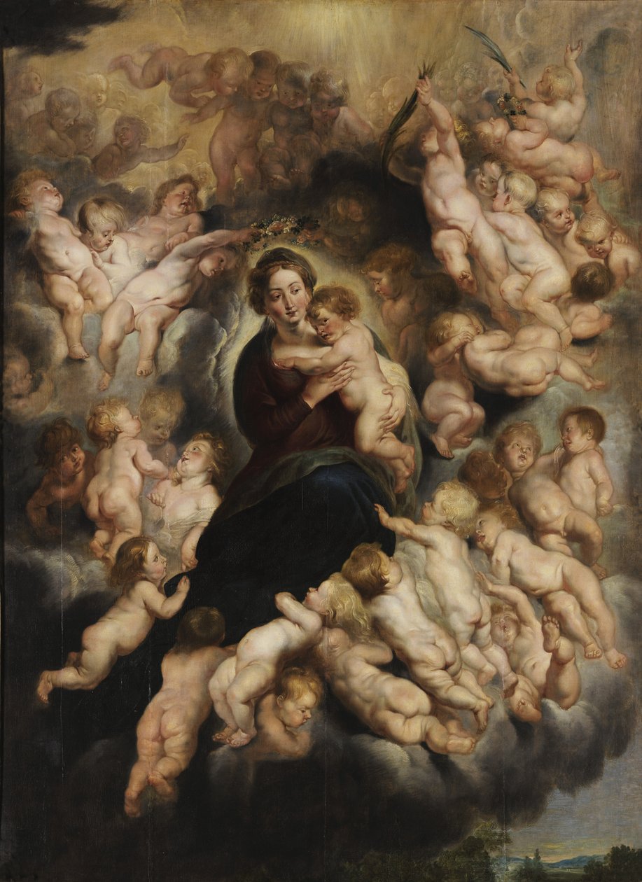 Maria med barn i en krans af engle af Peter Paul Rubens
