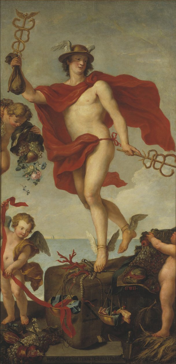 Merkur verlässt Antwerpen. Fragment eines größeren Gemäldes af Peter Paul Rubens