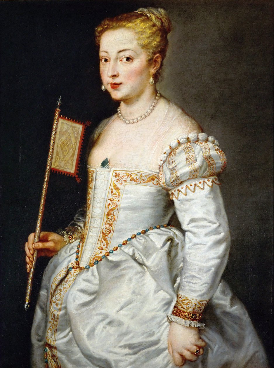""Portræt af en ung pige med en vifte"" (Pige med vifte) Maleri af Pieter Paul Rubens (1577-1640) - ca. 1628-1629 - Olie på lærred Dim 96x73 cm Kunsthistorisk Museum, Wien af Peter Paul Rubens