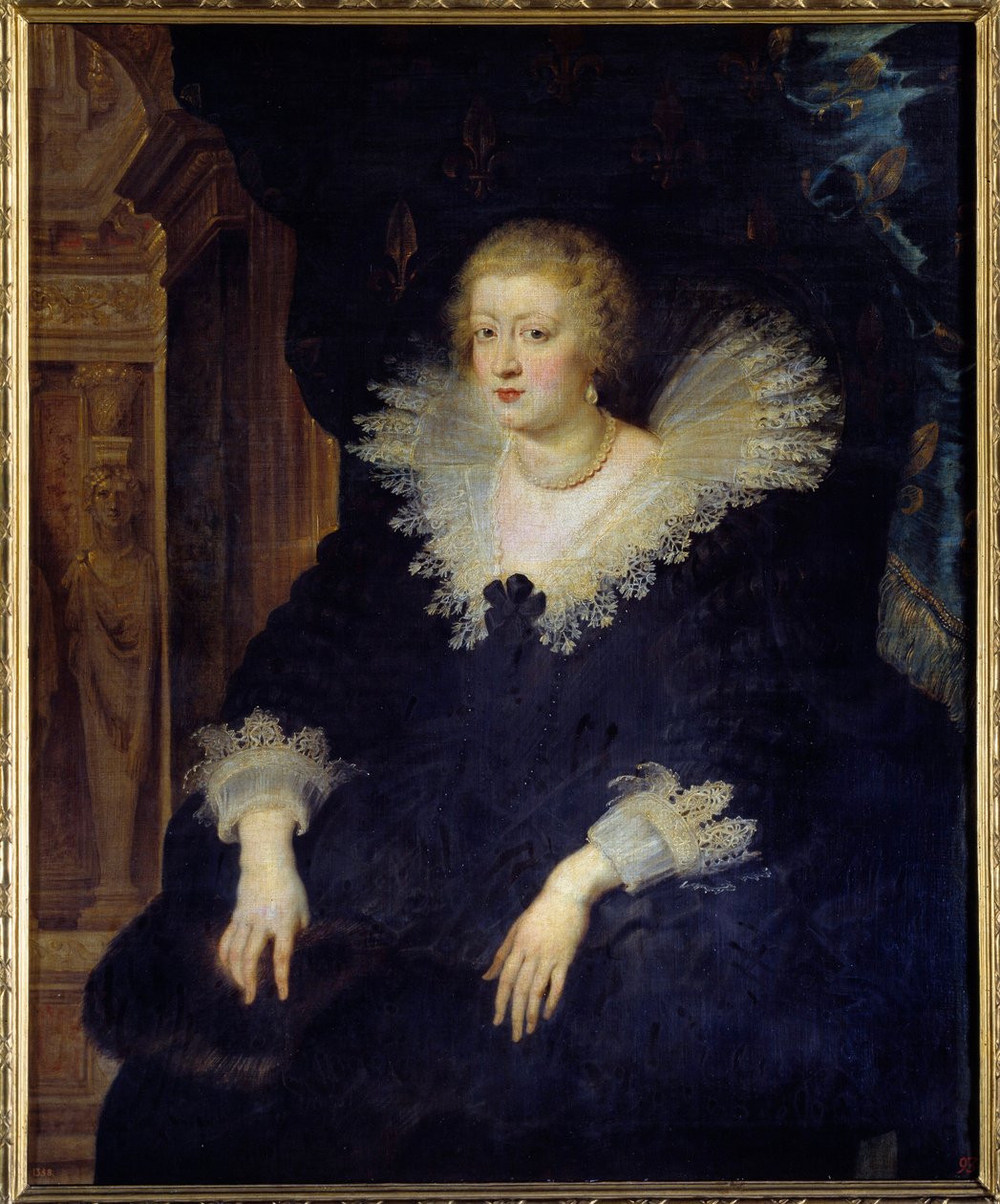 Portræt af Anne af Østrig, Dronning af Frankrig (1601-1666) Hustru af Ludvig XIII (1601-1643) Maleri af Peter Paul (Pierre-Paul) Rubens (eller Peter Paul eller Petrus Paulus) (1577-1640) (ec.flam) ) 1625 søn. 1,29x1,06 m Madrid, Musee du Prado af Peter Paul Rubens