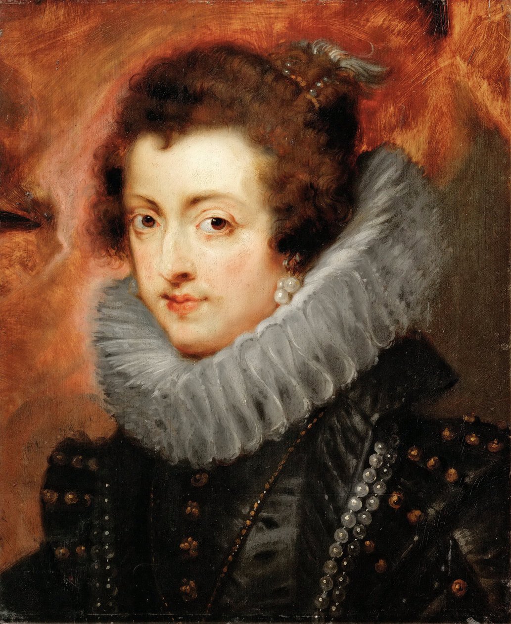 Portræt af Elisabeth af Frankrig (1602-1644), dronningepartner af Spanien - Pieter Paul Rubens (1577-1640). Olie på træ, ca. 1629. Mål : 48,5x40,5 cm. Kunsthistorisk museum, Vienne af Peter Paul Rubens