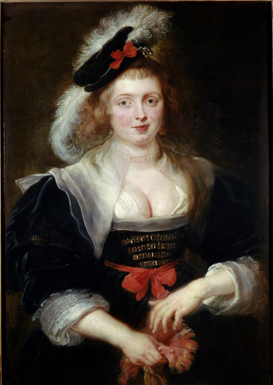 Portræt af Helene Fourment (1614-1673), i handsken Portræt af kunstnerens hustru. Maleri af Pierre Paul (Pierre-Paul) Rubens (eller Peter Paul eller Petrus Paulus) (1577-1640) 1630-1631 Dim. 96,6 x 69,3 cm. Alte Pinakothek, Bayerische Staatsgemaeldesammlun af Peter Paul Rubens