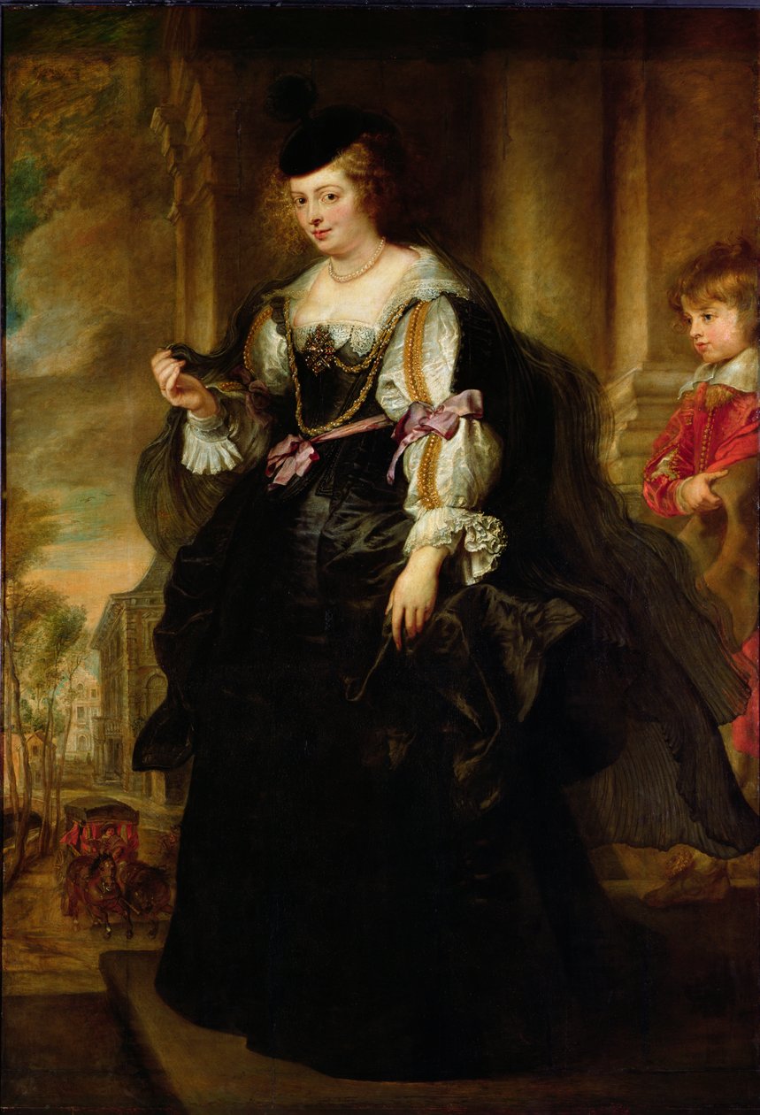Portræt af Helene Fourment med en vogn, ca. 1639 af Peter Paul Rubens