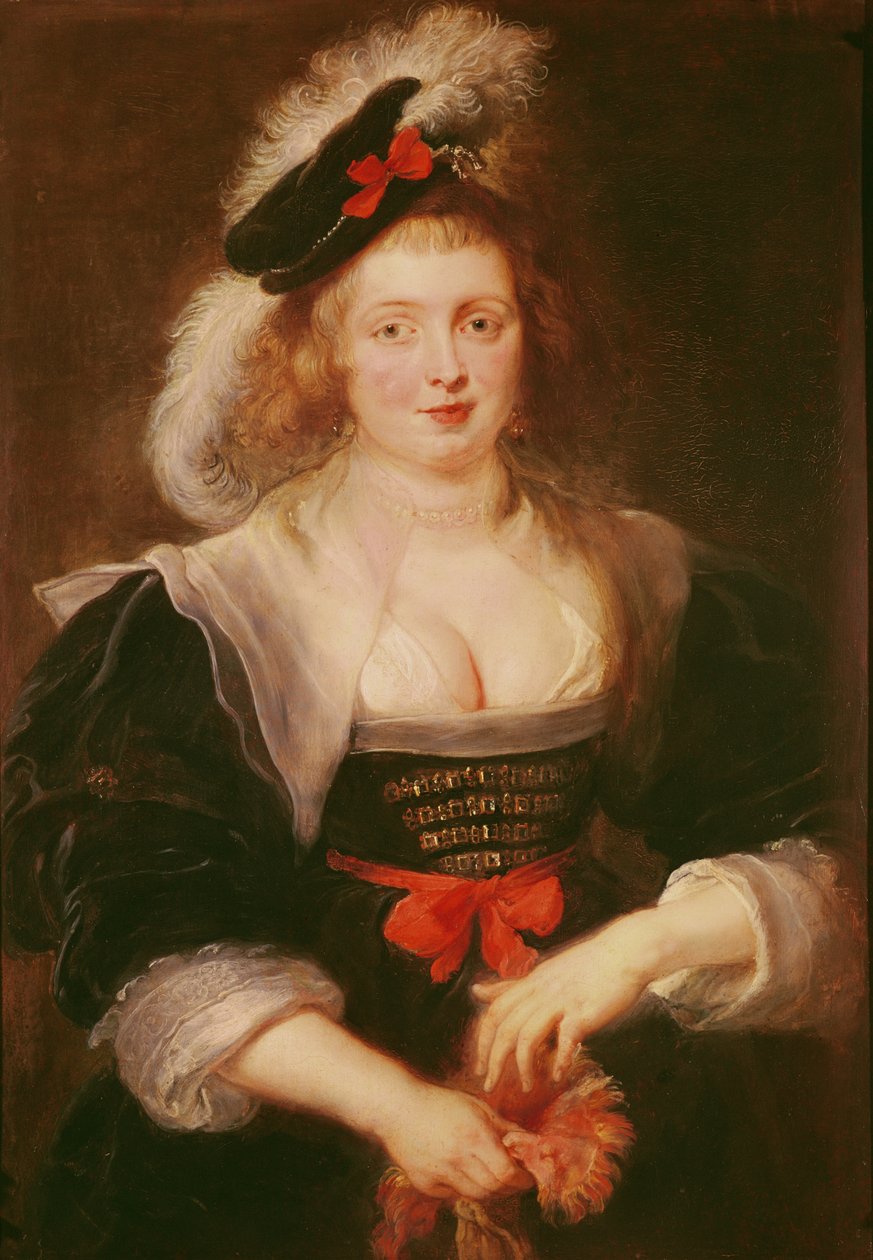 Portræt af Helene Fourment med handsker, ca. 1632 (olie på panel) af Peter Paul Rubens