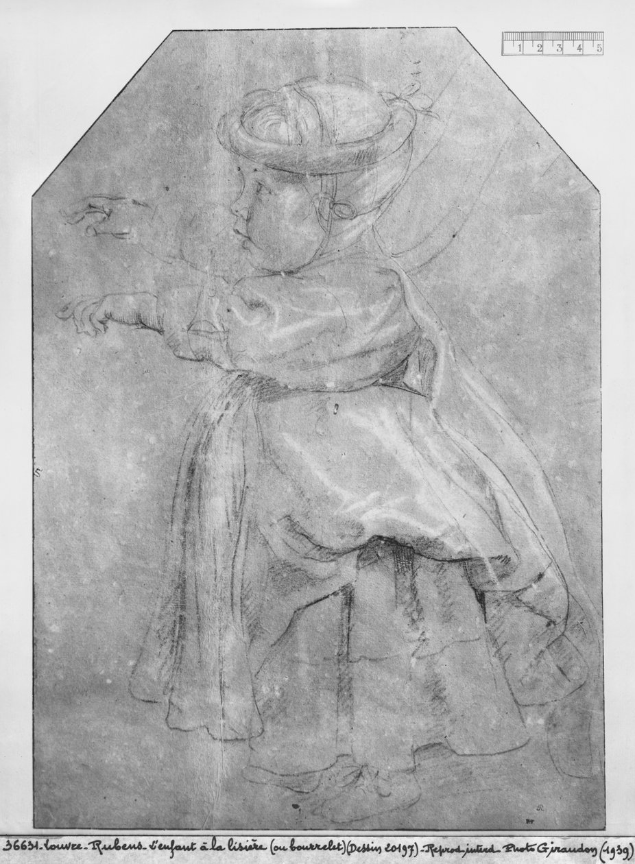 Portræt af Isabelle Helene Rubens, kunstnerens datter, 1636 (pierre noire und rødt kridt og hvide højlys på brunt papir) af Peter Paul Rubens