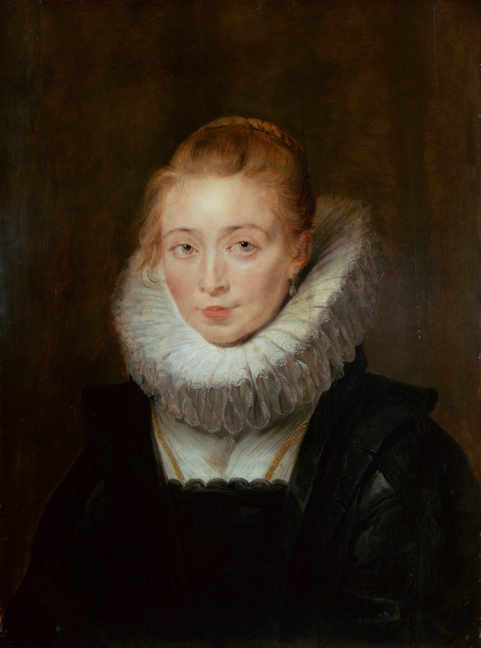 Portræt af Dame-i-ventende til Infanta Isabella, 1620