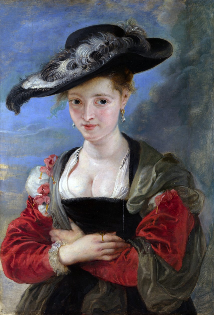Portræt af Susanna Lunden (?) (Stråhatten) c.1622-5 (olie på panel) af Peter Paul Rubens