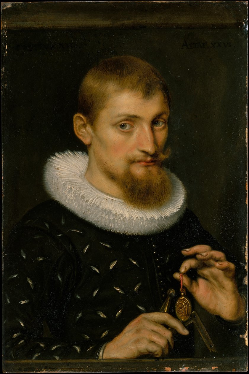 Portræt af en mand, muligvis en arkitekt eller geograf af Peter Paul Rubens