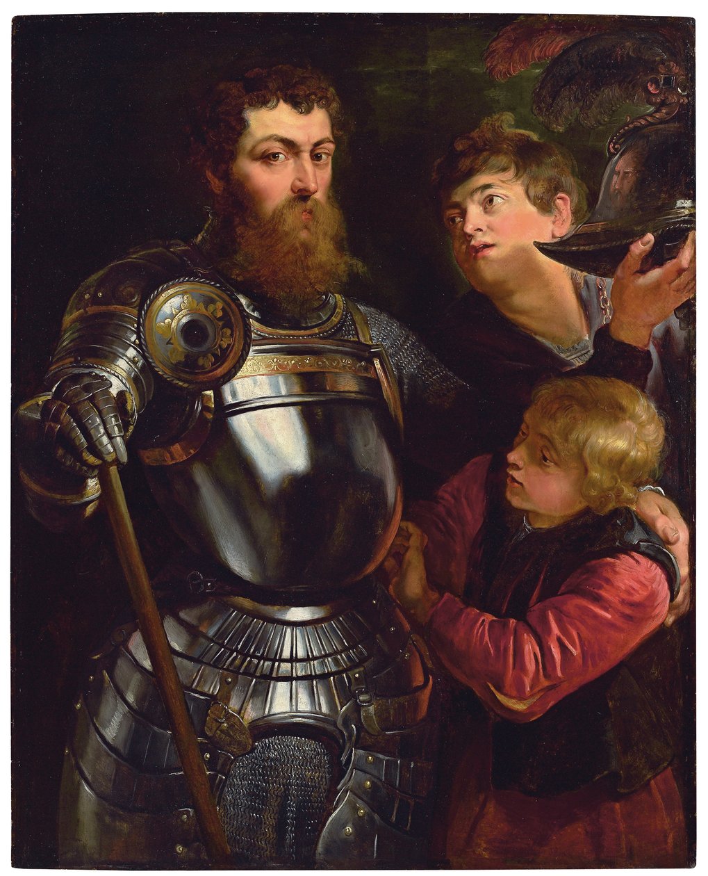 Portræt af en kommandant, trekvart længde, klædt på til kamp af Peter Paul Rubens