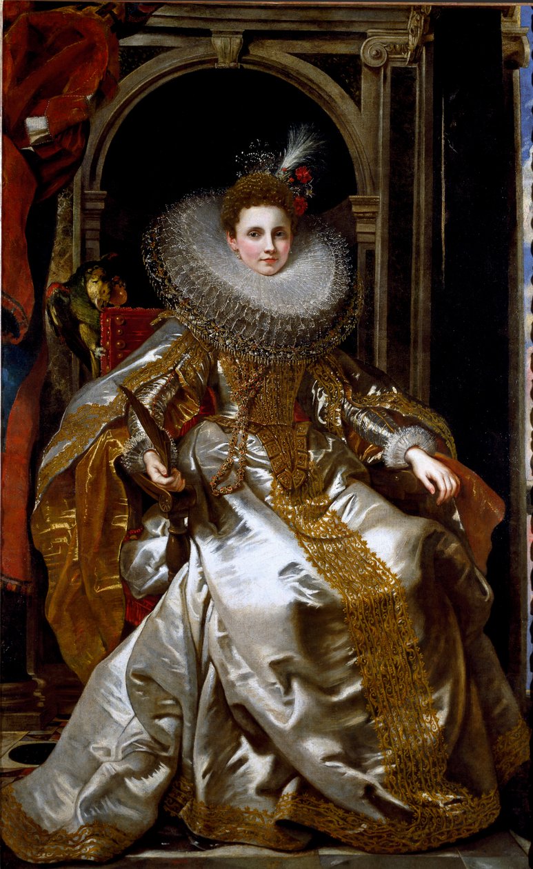 Portræt af markisen Maria Serra Pallavicino (olie på lærred af Peter Paul Rubens