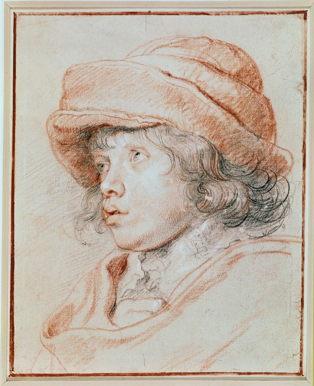 Portrætstudie af hans søn Nicolas (sort, rødt og hvidt kridt) af Peter Paul Rubens