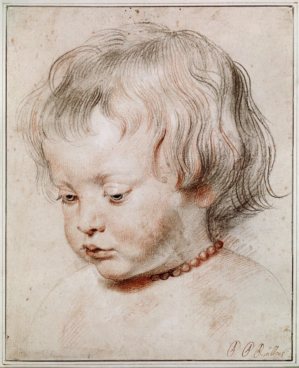 Portrætstudie af hans søn Nicolas af Peter Paul Rubens