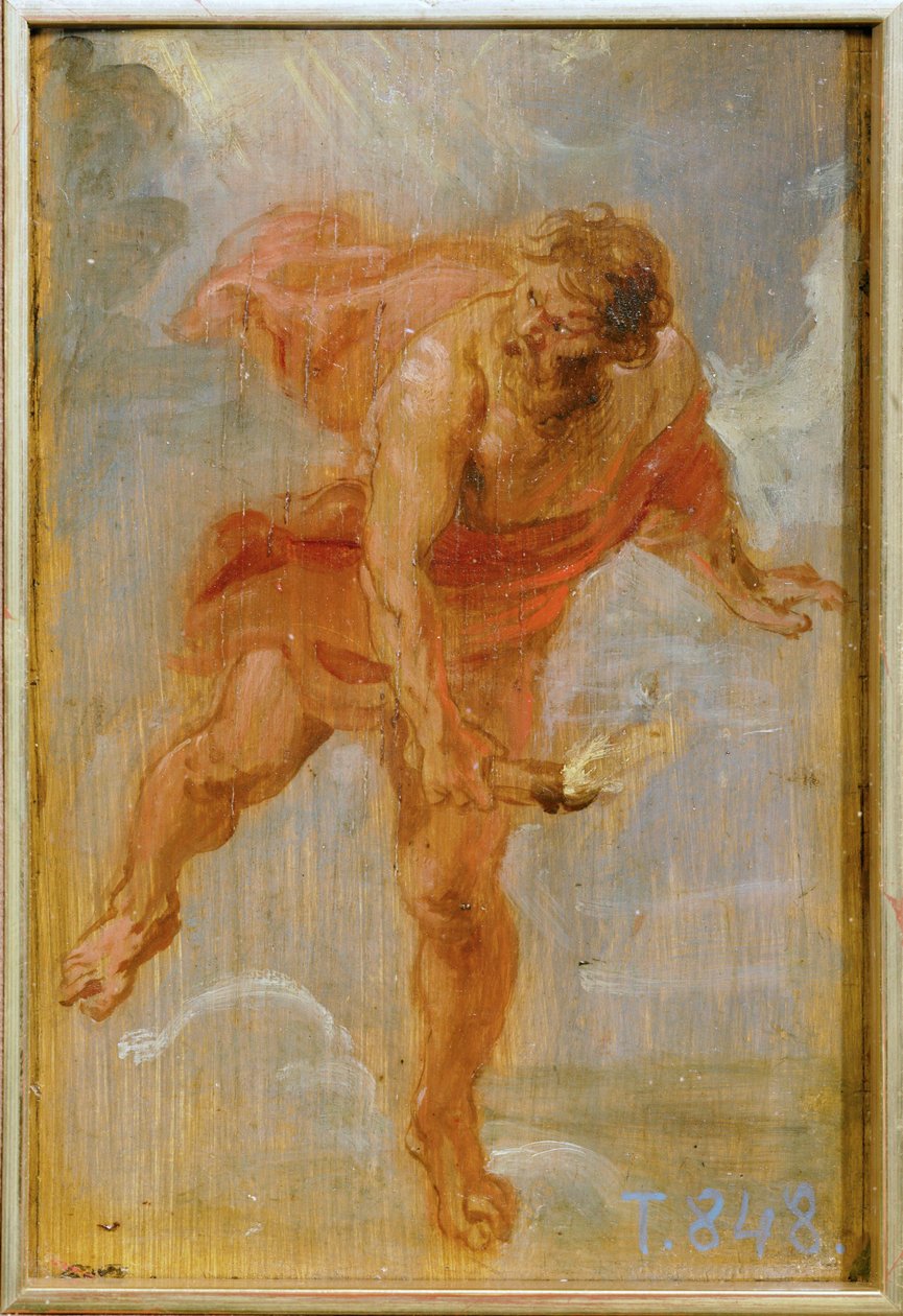 Prometheus med ildbrænderen (maleri på træ) af Peter Paul Rubens