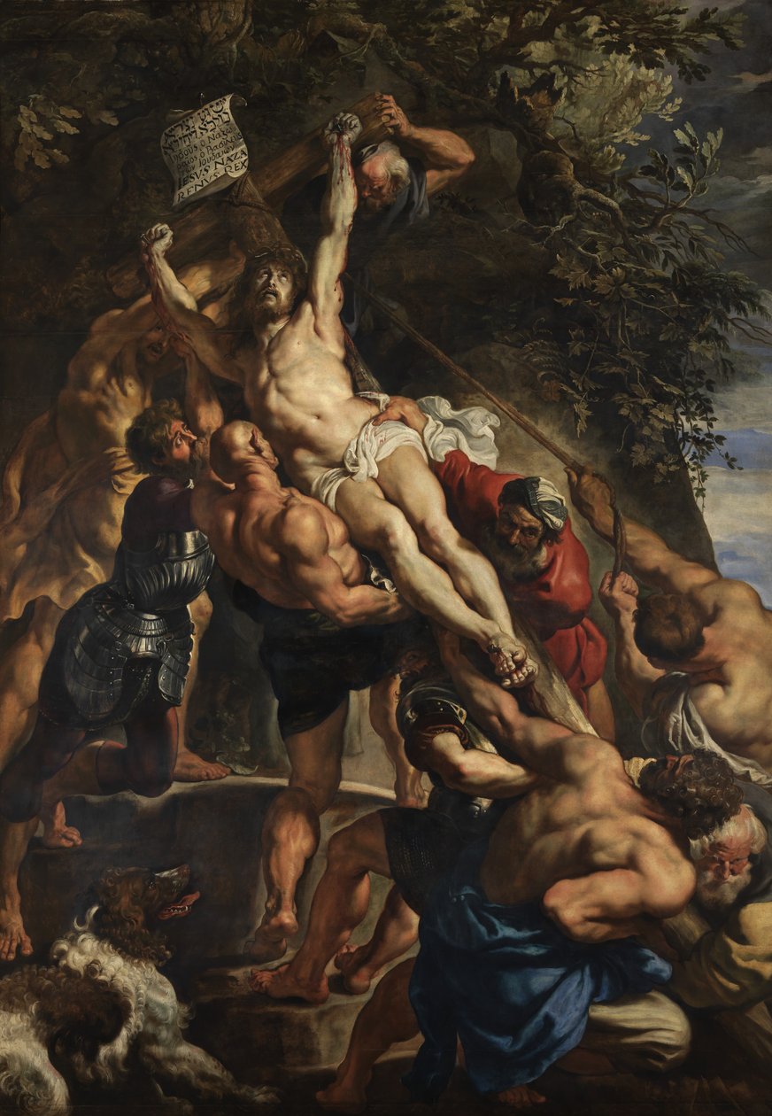 Korsløftning, midterpanel, ca. 1610-11 (olie på panel) af Peter Paul Rubens