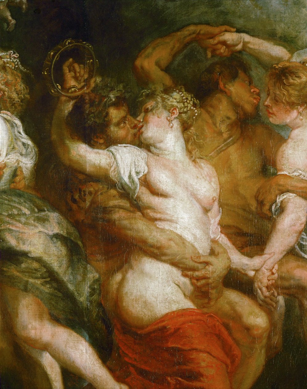 Satyr omfavner en bacchante (olie på lærred) af Peter Paul Rubens