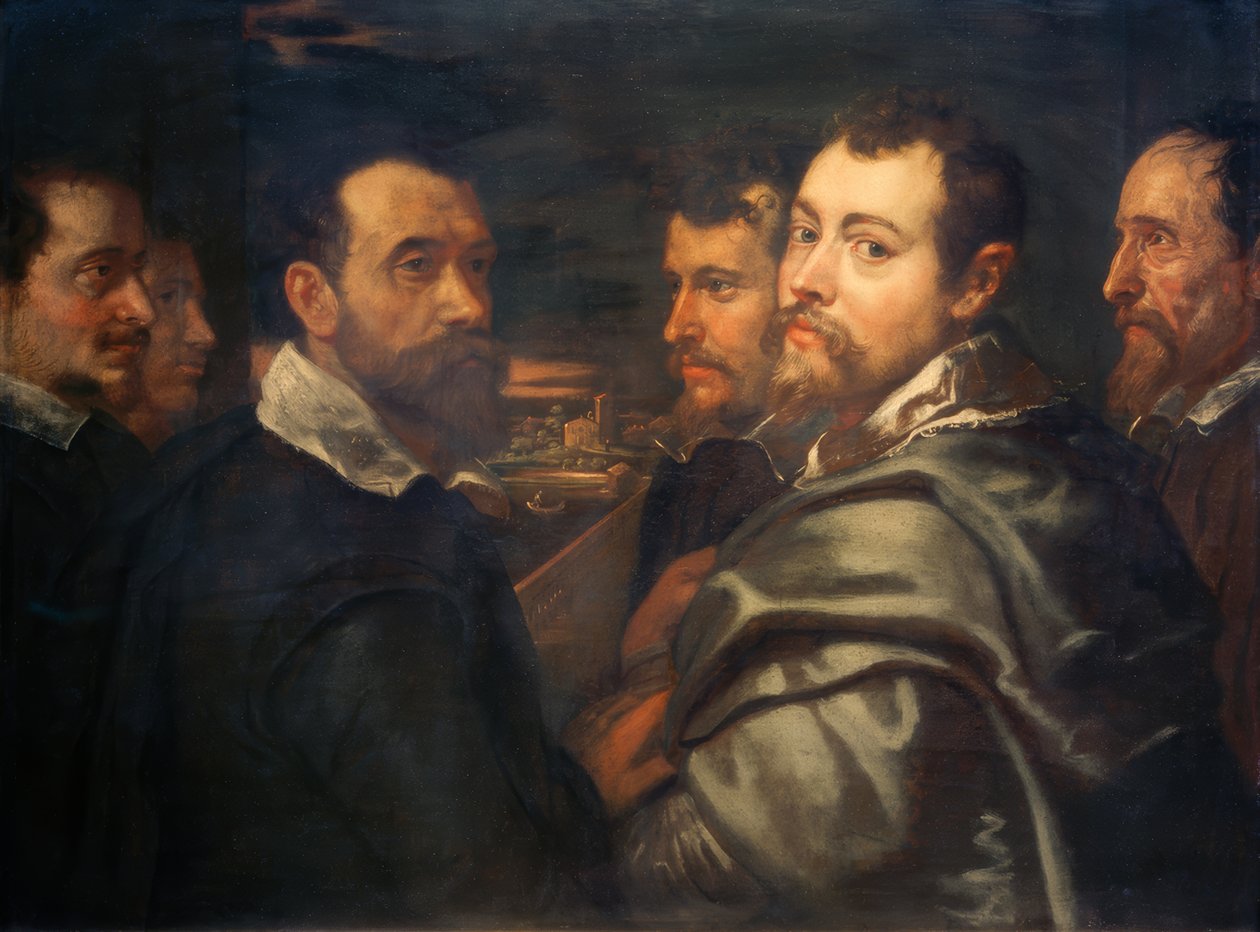 Selvportræt blandt Mantuan-vennerne af Peter Paul Rubens