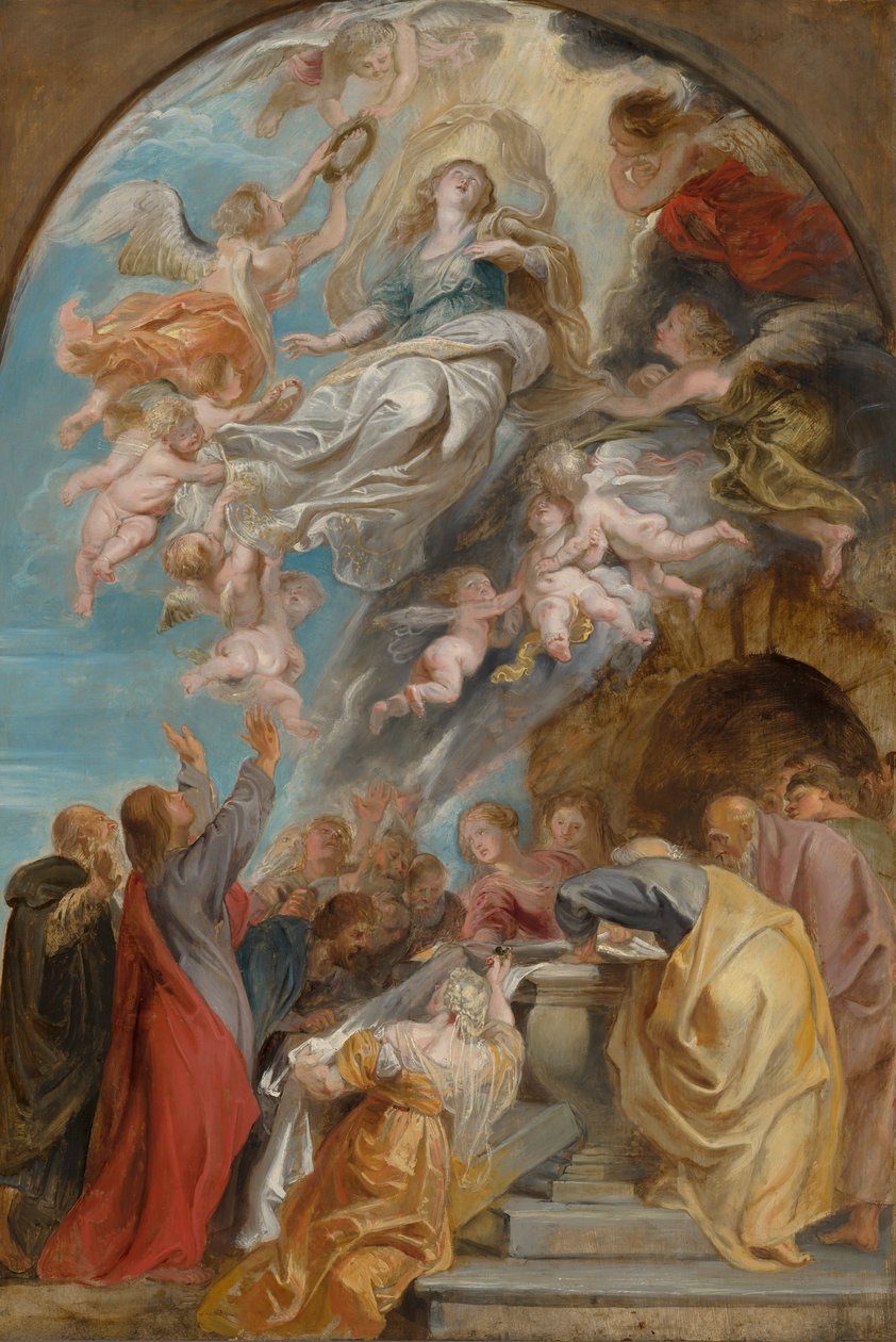 Skitse til Jomfru Marias himmelfart af Peter Paul Rubens