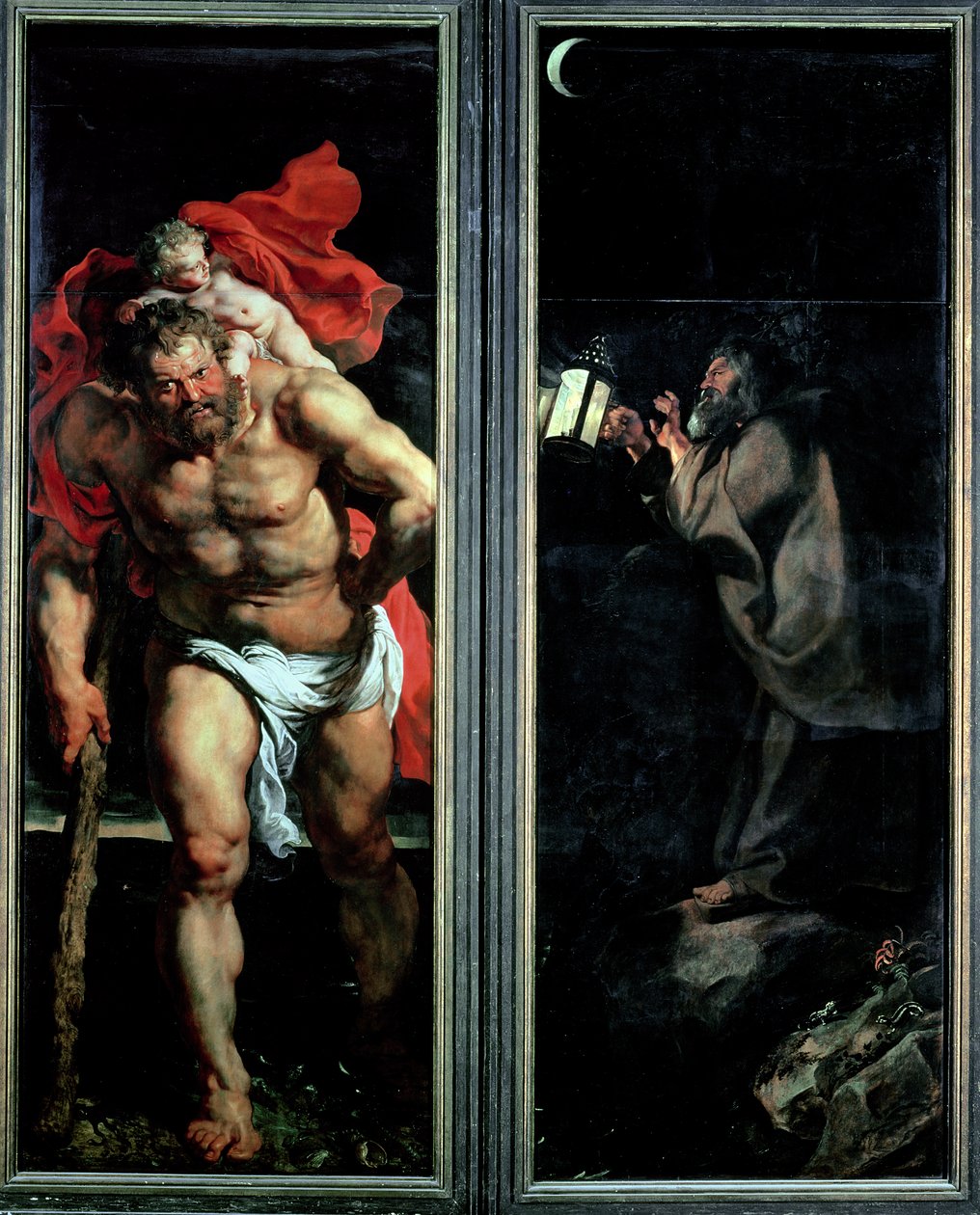 St. Christopher og Eremitten, udvendige skodder af Triptykonen Descent from the Cross, 1611-14 af Peter Paul Rubens