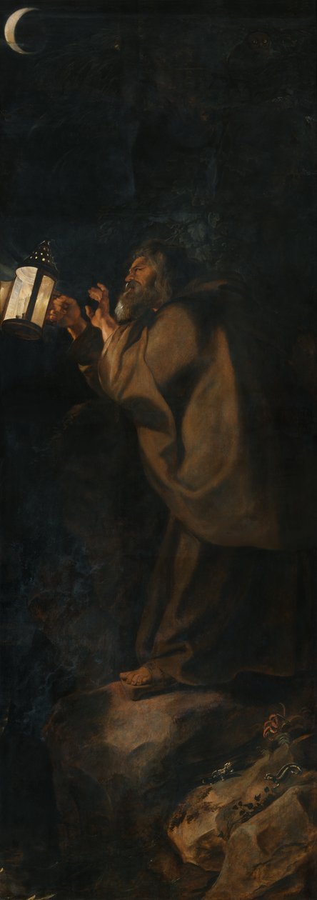 St. Christopher og Eremitten, lige uden for skoddet af Triptykonen Descent from the Cross af Peter Paul Rubens