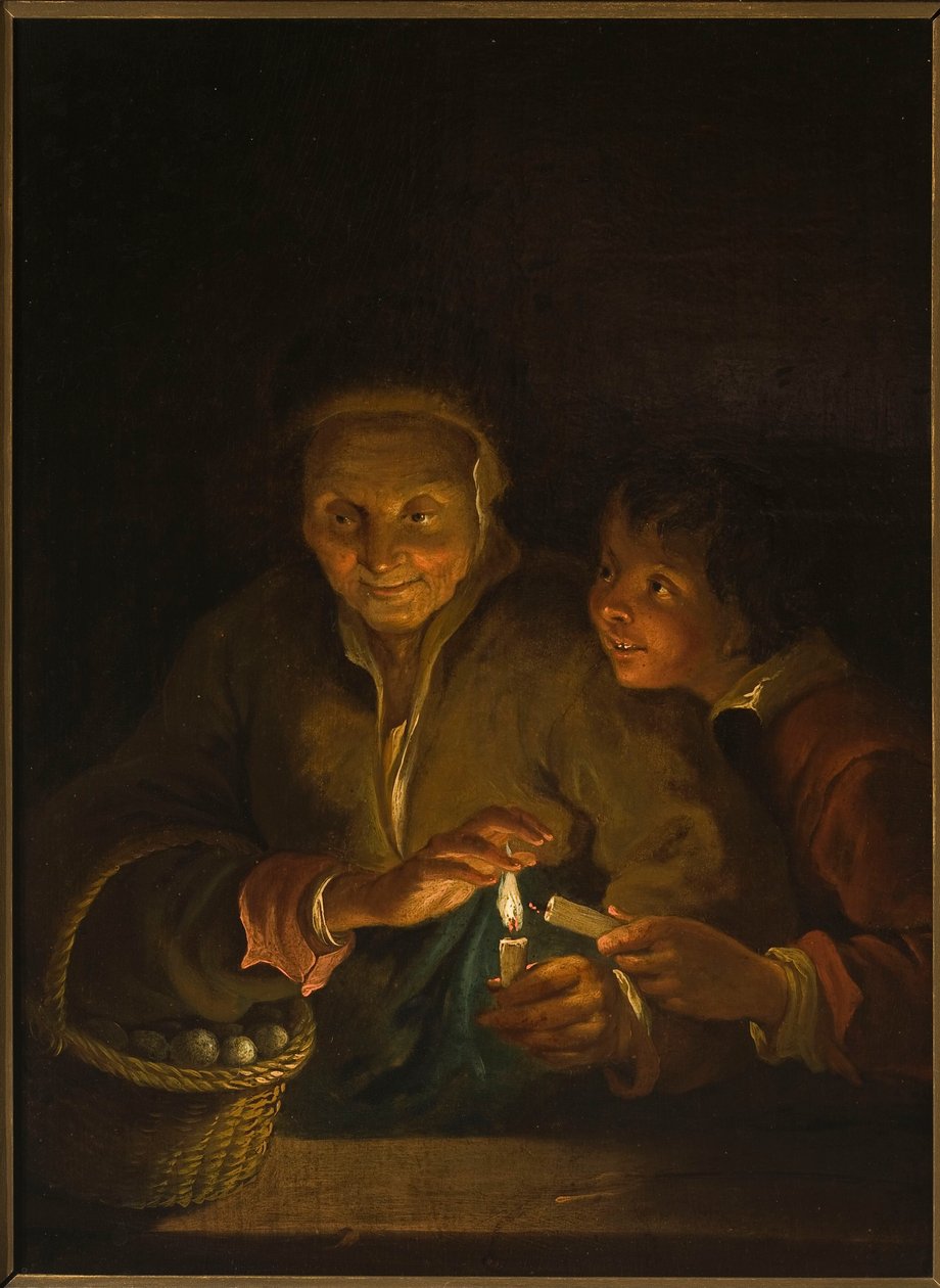 Gammel kvinde og dreng med et lys af Peter Paul Rubens