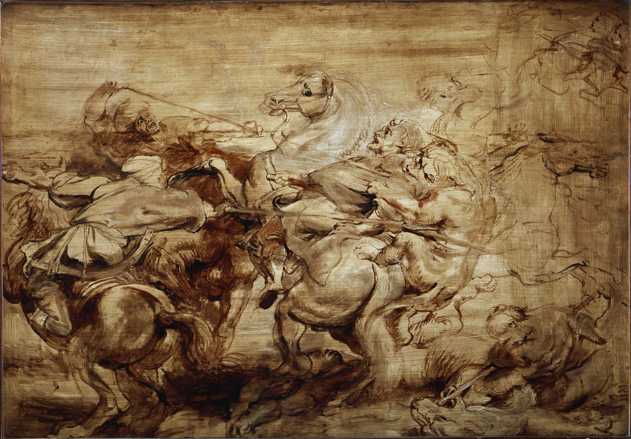 Studie til løvejagten (maleri af Peter Paul Rubens